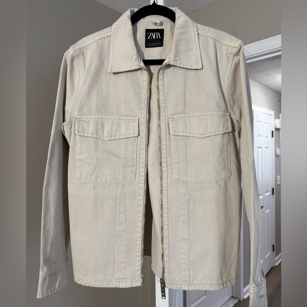 Zara Men's Beige Shirt Jacket